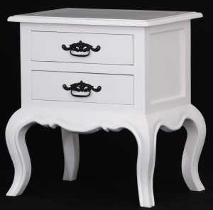 CT 2 Drawer French Lamp Table in White