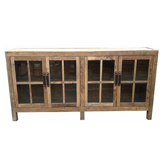 MF Natural Sideboard with Glass Doo