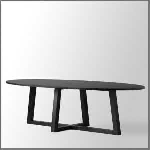 HCL BLACK STAIN TABLE-ASH WOOD 280x130x77