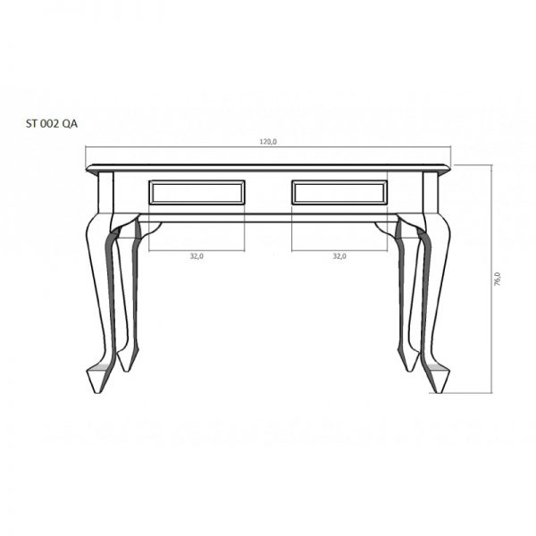 CT Queen Ann 2 Drawer Sofa Table