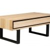 VI OHIO Two Drawer Coffee Table in Messmate Timer and Metal Base