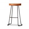 VI Tractor Stool with Black Metal Base