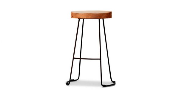VI Tractor Stool with Black Metal Base