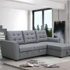 VI Ashgrove Fabric 2 Seater with Sofabed and Chaise Lounge in Grey