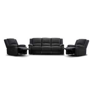 VI Captain 3 Seater Fabric Lounge with 2 Single Recliner