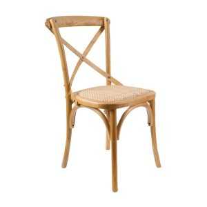 VI Cafe Timber Framed Ratan Seat Dining Chair