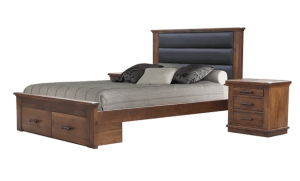 MD California Queen Bed with Box Storage