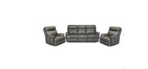 EL Canon 3 Seater + 2 Single Seater Leather Lounge