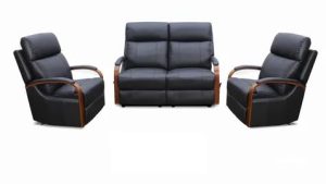 EL Carlton 2 Seater + 2 Rocker Recliner Leather Lounge Set