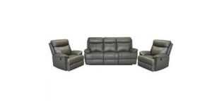 EL Houston 3 Seater + 2 Single Seater Leather Recliner Set