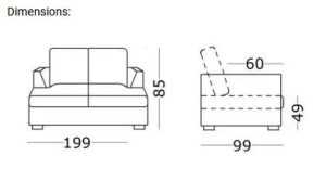 EL Ivy Double 2.5 Seater Fabric Sofa Set