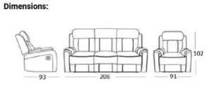 EL Jersey 3 Seater + 2 Single Leather Recliner