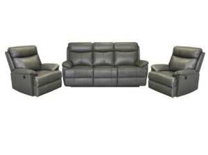 EL Princeton 3 Seater + 2 Single Seater Recliner Leather Lounge
