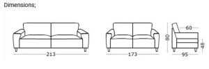 EL Zara 2.5Seater + 2 Seater Fabric Sofa Set 