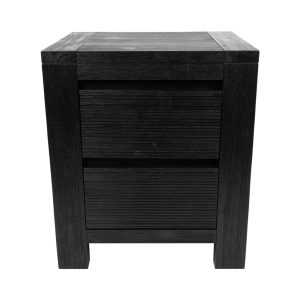VI Messina Bedside with 2 Drawers - Black